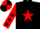 Silk - Black, red star, red sleeves, black stars, red and black quartered cap