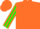 Silk - Orange body, green shoulders, orange arms, green striped, orange cap, green striped