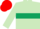 Silk - Light green, dark green hoop, light green arms, red cap
