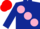 Silk - Dark Blue, large Pink spots, Red cap