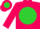 Silk - Hot pink, hot pink 'c' in lime green disc