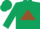 Silk - Dark green,  brown triangle, dark green sleeves and cap