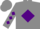 Silk - Grey, purple 'jj' in purple diamond frame, purple diamonds on sleeves, grey cap