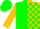 Silk - Green and gold halves, green blocks on gold sleeves, green cap