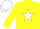 Silk - Yellow, white star, white cap