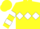 Silk - Yellow, White Diamond hoop, White Bars On Sleeves, Yellow Cap