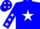 Silk - Blue body, white star, blue arms, white stars, blue cap, white stars