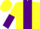 Silk - Yellow body, purple stripe, yellow and purple halved sleeves, yellow cap, purple striped