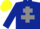 Silk - Dark blue body, grey cross of lorraine, dark blue arms, yellow cap