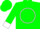 Silk - Green, white circle, black a/r, white bars, white cuffs