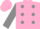 Silk - Pink, grey polka spots, grey cuffs on sleeves, pink cap