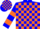 Silk - Blue, orange blocks and bars on sleeves