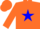 Silk - Orange, blue sun, horseshoe and star of david