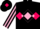 Silk - Black, hot pink diamond hoop, pink diamond stripe on sleeves
