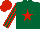 Silk - Dark Green, Red star, striped sleeves, Red cap