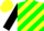 Silk - Yellow and green diagonal stripes, black sleeves