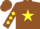 Silk - Brown, yellow star, yellow diamonds on sleeves, brown cap