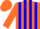 Silk - Orange, white and blue panels, orange cap