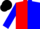 Silk - Red and Blue halved horizontally, Blue sleeves, Black cap