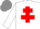 Silk - White, red cross of lorraine, white sleeves, grey cap