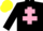 Silk - Black, Pink Cross of Lorraine, Yellow cap