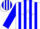Silk - White, blue and white star, blue stripes on sleeves