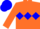 Silk - Orange, blue diamond hoop, orange sleeves, blue cap