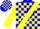 Silk - Blue, yellow sash, 'rye' and blocks on sleeves