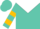 Silk - Turquoise, white yoke and 's', gold bars on sleeves