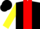 Silk - Black, red stripe, black hoops on yellow sleeves, black cap