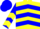 Silk - Yellow With Blue Chevrons, Blue Sleeves With Yellow Chevrons, And Blue Cap