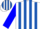 Silk - White, royal blue stripes, blue sleeves