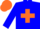 Silk - Blue body, orange cross belts, blue arms, orange cap