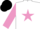 Silk - White body, mauve star, mauve arms, black cap