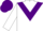 Silk - White body, purple chevron, white arms, purple chevron, purple cap