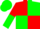 Silk - Red body, green quartered, red arms, green halved, green cap