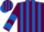 Silk - Maroon and Royal Blue stripes, chevrons on sleeves