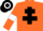 Silk - Orange, Black Cross of Lorraine, Orange sleeves, White armlets, Black and White hooped cap