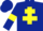 Silk - Dark blue, yellow cross of lorraine, dark blue sleeves, yellow armlets, dark blue cap