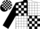Silk - Black and white quarters, white blocks on black sleeves