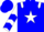Silk - Blue, white star, blue b/p brand, white epaulets,white sleeves, blue chevrons