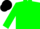 Silk - Fluorescent green, black 'mj', black cap