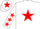 Silk - White, red star, white sleeves, red stars, white cap, red star