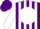 Silk - Purple, purple 'g' on white disc, white stripes on sleeves, purple cap