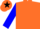 Silk - Orange, blue sleeves, blue star on back