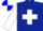 Silk - Dark Blue, White Maltese Cross, White Sleeves, Blue and White quartered Cap