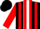 Silk - Black, white panel, red stripes on sleeves, black cap