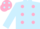 Silk - Light blue, pink spots, pink cap, light blue spots