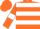 Silk - orange, white hoops, white armlets on sleeves, orange cap