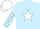 Silk - Light blue, light blue horse head on white star, white stars on sleeves, white cap